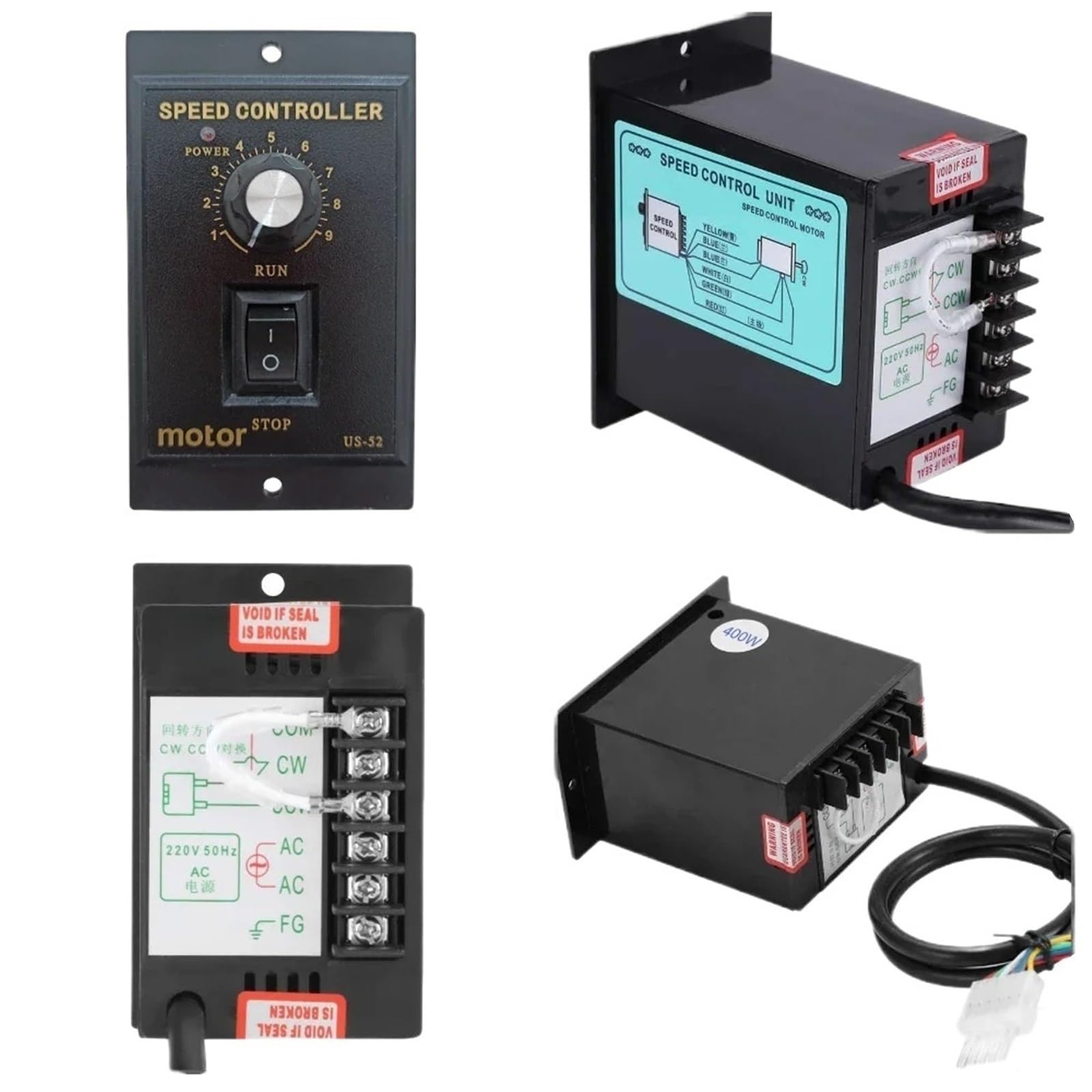 Régulateur de vitesse du moteur électrique AC 220V variateur de puissance 40W