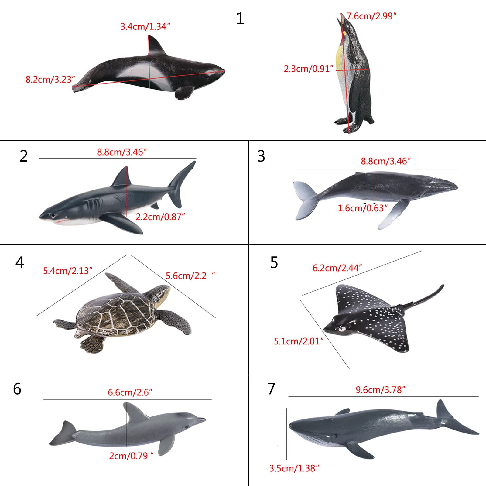 FineInno 6pcs Remplisseurs De Résine 3D Animaux Marins, Moule Silicone Remplissage Thème De Océan, Remplisseur Epoxy Résine Pour Fournitures Bijoux DIY Artisanat