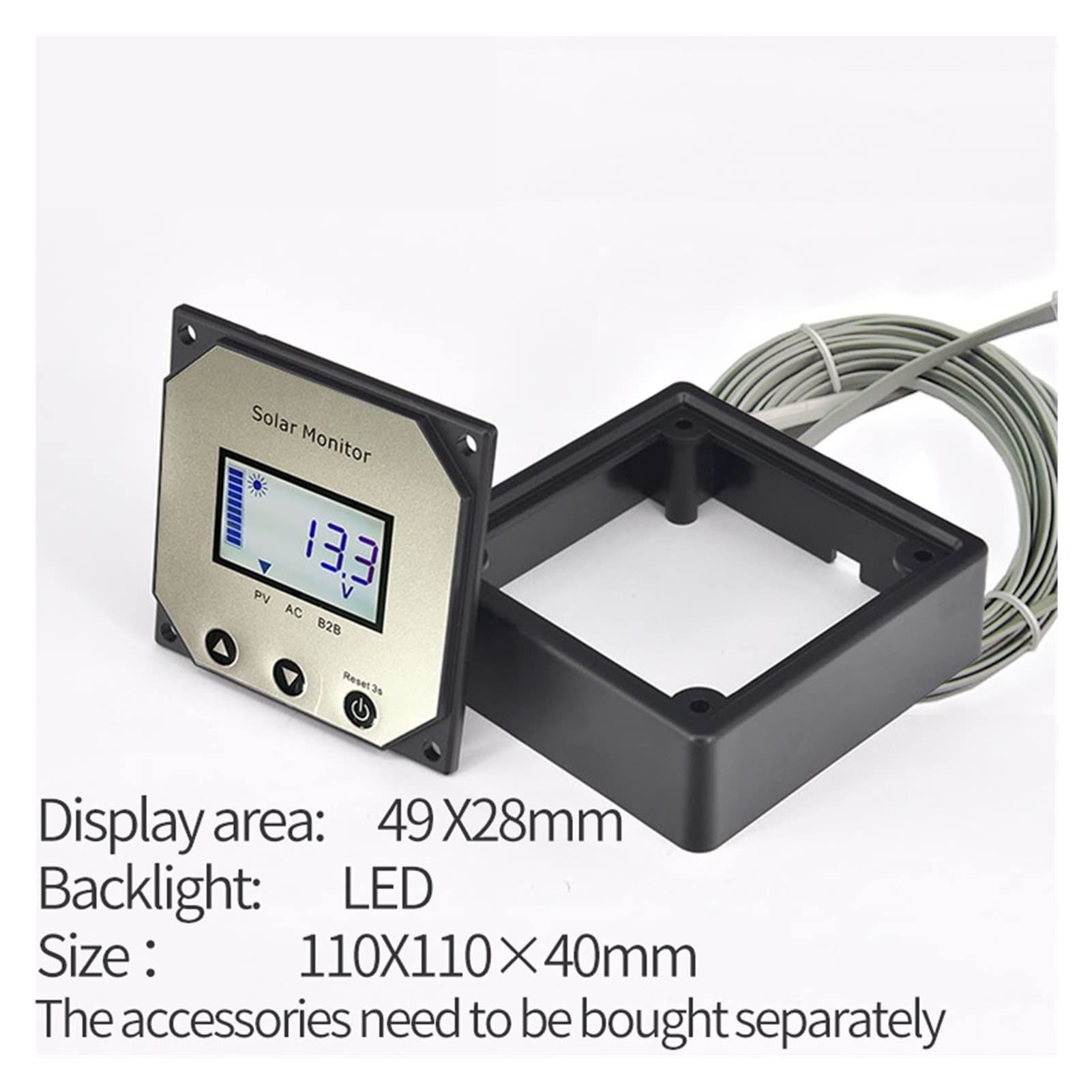 MPPT 3 Kontroler 0A 1 2v 24 V. Podwójny kontroler ładowarki słonecznej z sondy temperatury LCD Wyświetlanie napięcia i ilości Wysoka wydajność(30A LCD NTC)