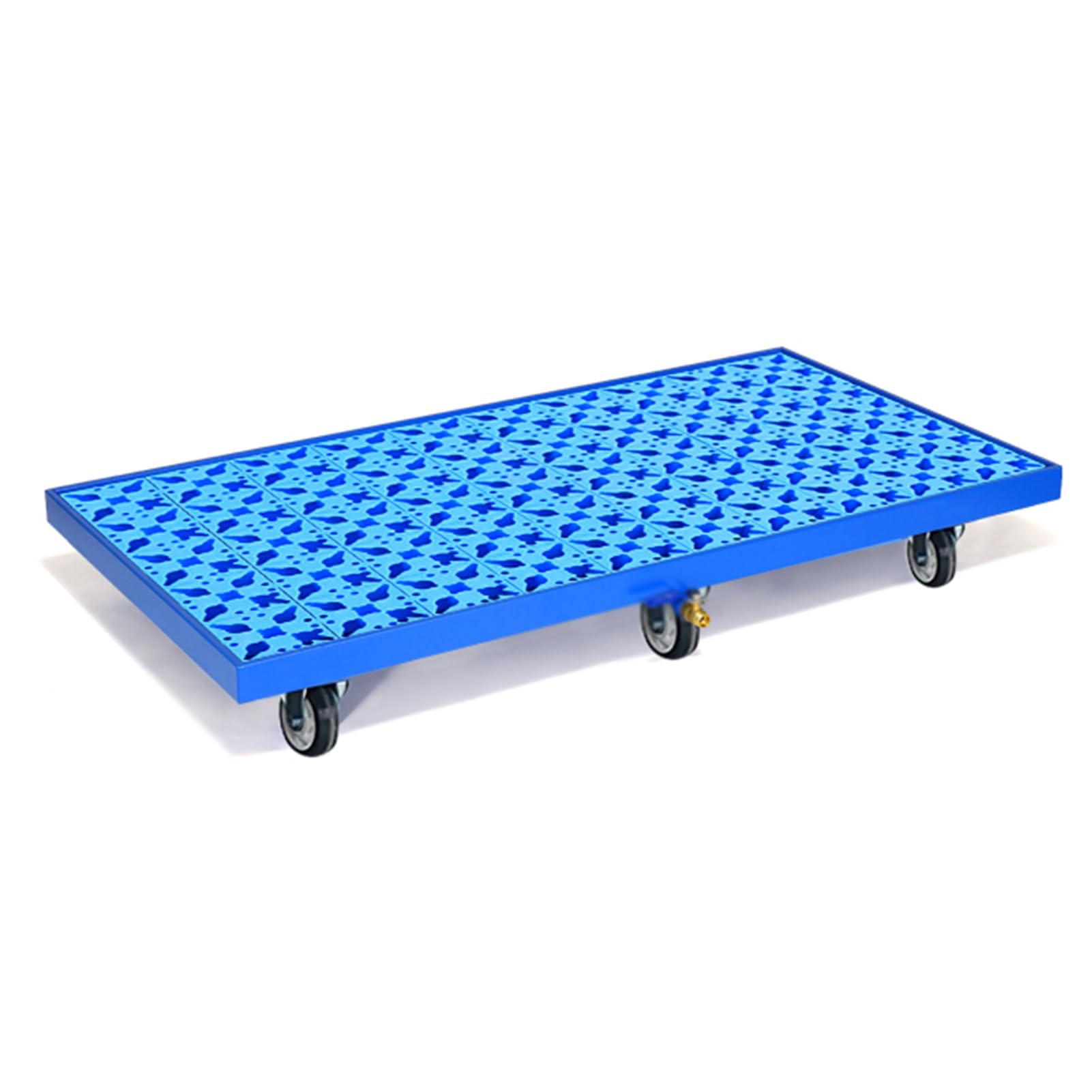 Plataforma Modular Bajo Contención Derrames, Capacidad 2 Bidones, Plataforma Metálica Contención Derrames, Ruedas, Tarimas Antideslizantes Grandes, Garaje Almacén(Blue-B,125x65x17cm)