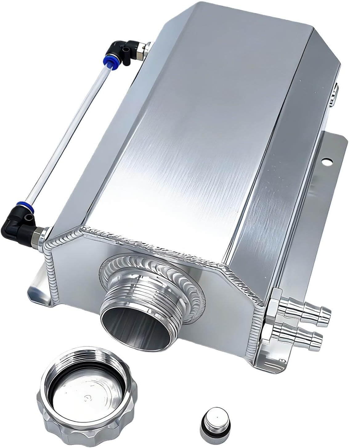 2L Universal Aluminum Radiator Coolant Overflow Expansion Tank Recovery Water Tank Reservoir (chrome)