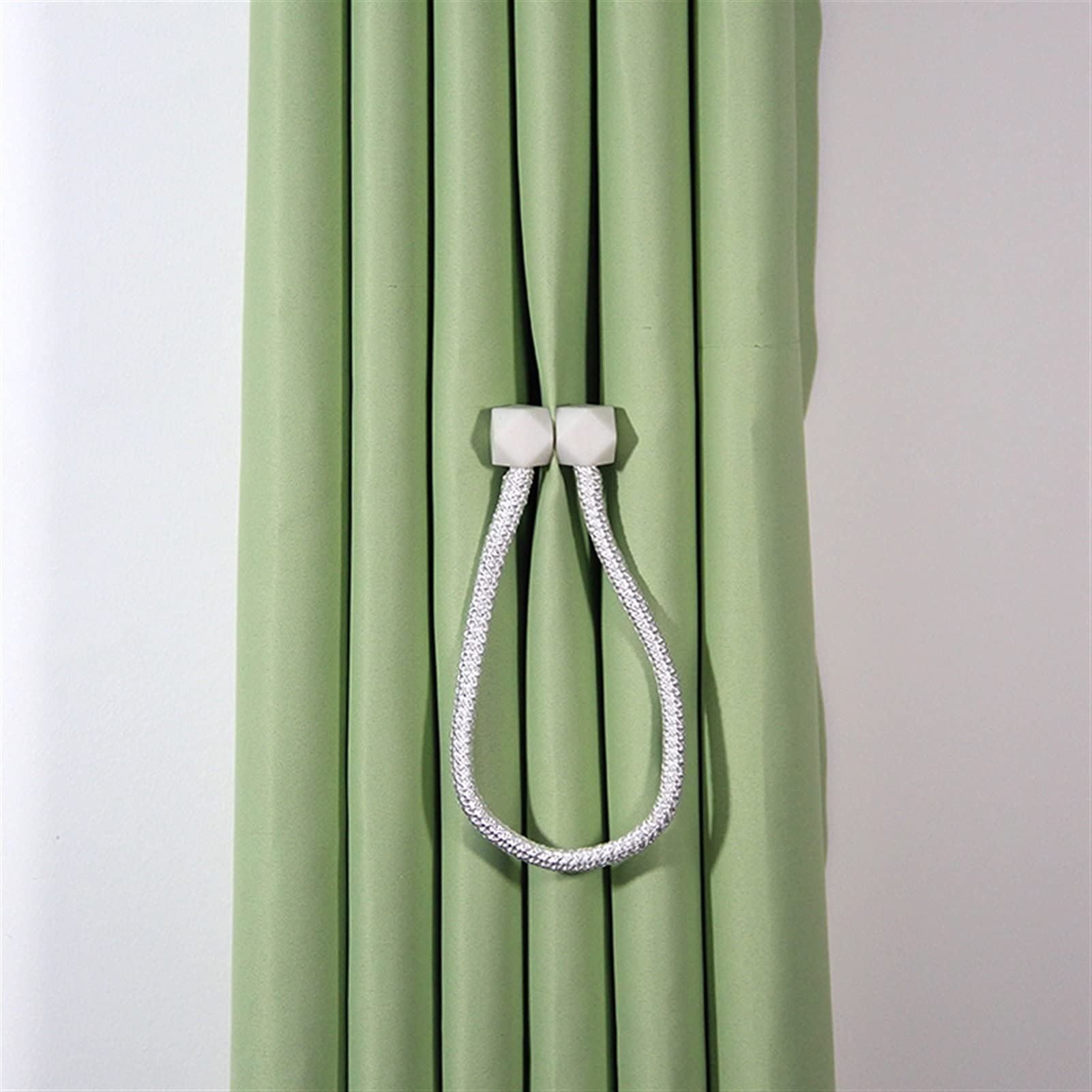 Embrasses de rideaux magnétiques, 4 pièces, sangle rideau, Clip, support Cube, décor, sangles corde suspendues(White)