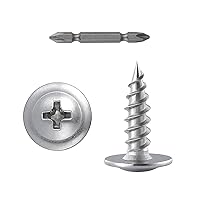 Vista 10 de Tornillos para madera de cabeza segmentada Phillips, metal autorroscante rápido, 100 unidades, de 2 pulgadas, #10, negro