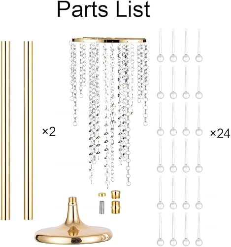 Miniatura 8 de Jarrones altos de boda para mesas jarrón de flores dorado de 394 pulgadas con candelabro de cristal decoración de mesa de centro de mesa soporte de