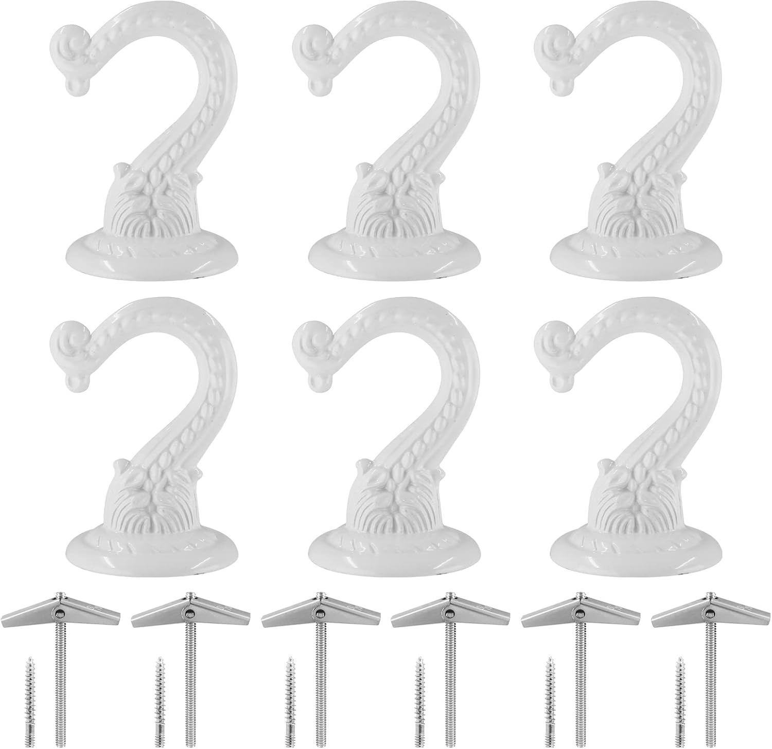 PHITUODA White Drop Ceiling Hooks for Hanging Plants, Ceiling Hooks Heavy Duty with Hardware