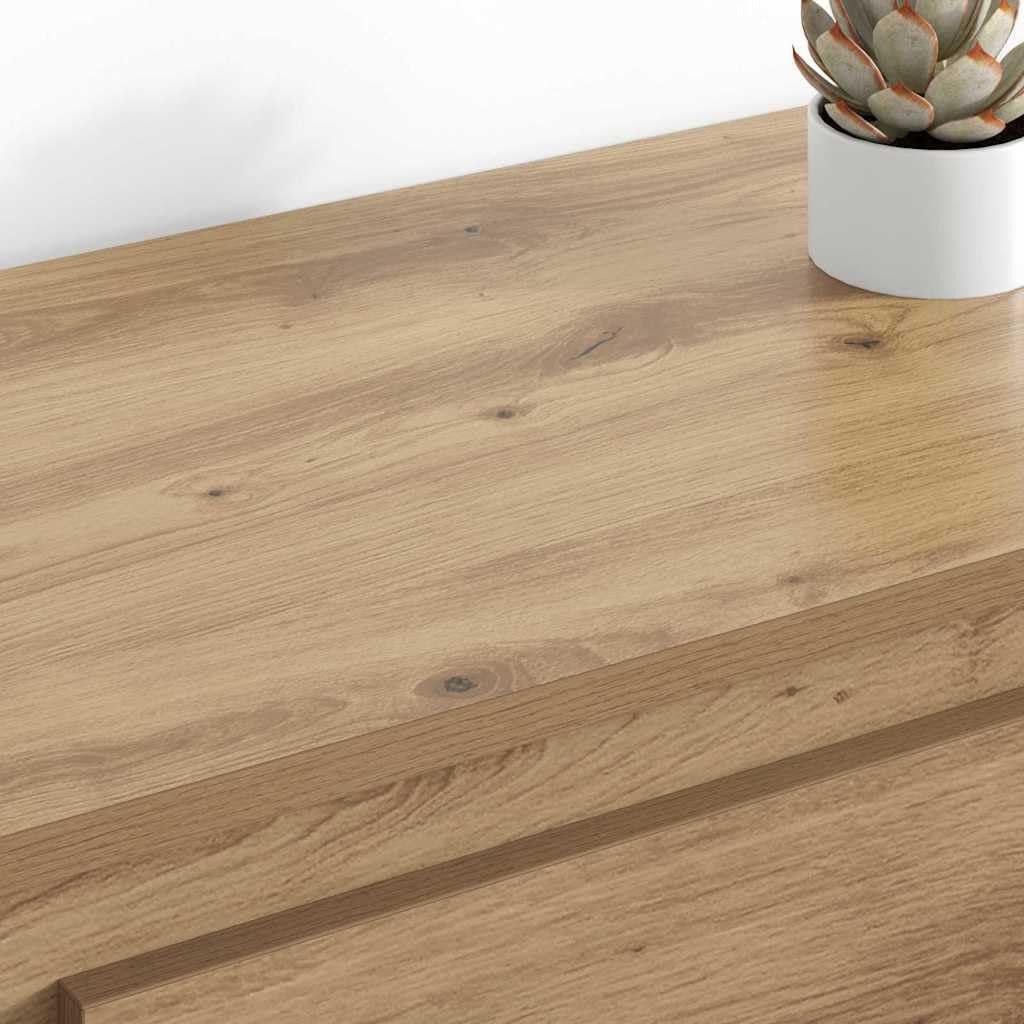 Set di 2 credenze in rovere Artisan, 70 x 35,5 x 67,5 cm, con cassetto, moderno, per soggiorno, spazio e ordine in sala da pranzo, corridoio, camera da letto