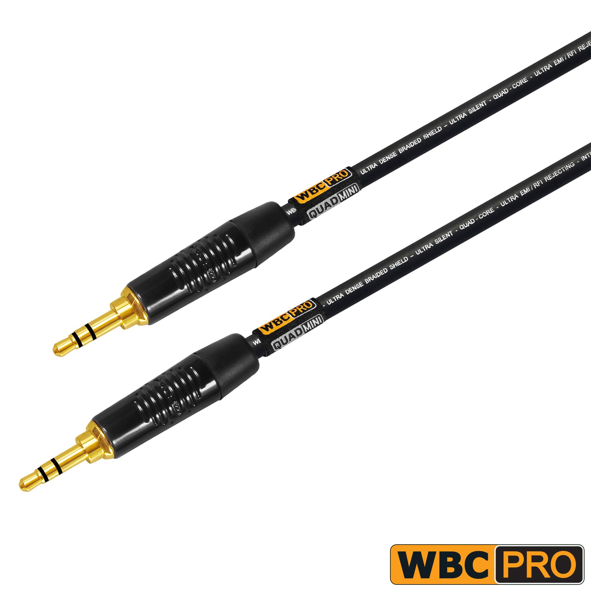 Cavo ausiliario mini Star-Quad bilanciato ultra silenzioso ultra flessibile WBC-PRO-Quad-MINI con connettori mini TRS Neutrik-Rean da 3,5 mm dorati