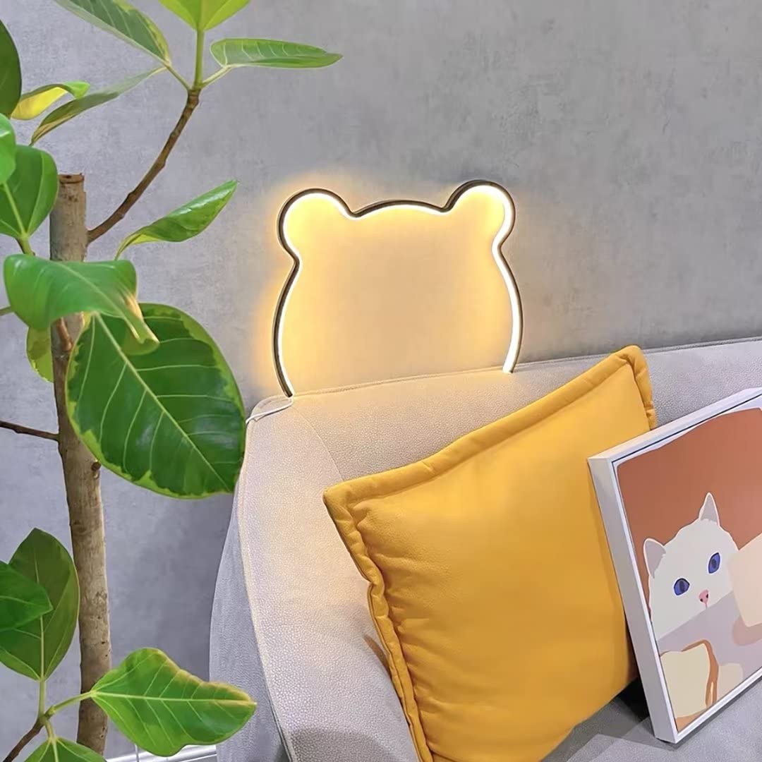 Lampa ścienna LED w kształcie misia, lampka nocna, lampka nocna, lampa nocna, lampa stołowa do sypialni, ładowanie przez USB, możliwość ściemniania