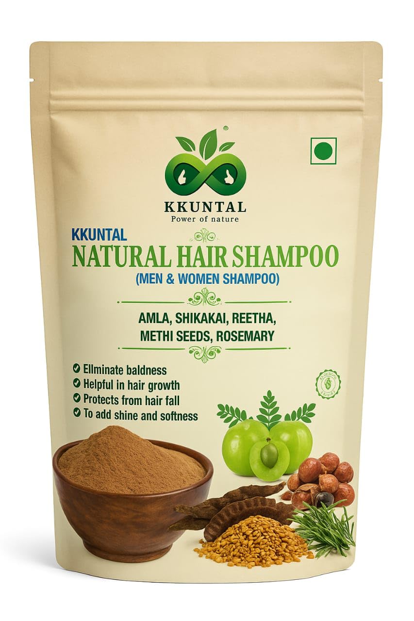 "KKUNTAL NATURAL DRY HAIR SHAMPOO POWDER - AMLA GOODNESS| DAILY NORISHMENT FOR HEALTHY HAIR | 227g-picture-45