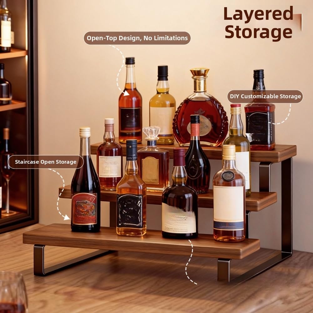 para soporte Botellas Nogal y Hierro para robusto para soporte(Brown)