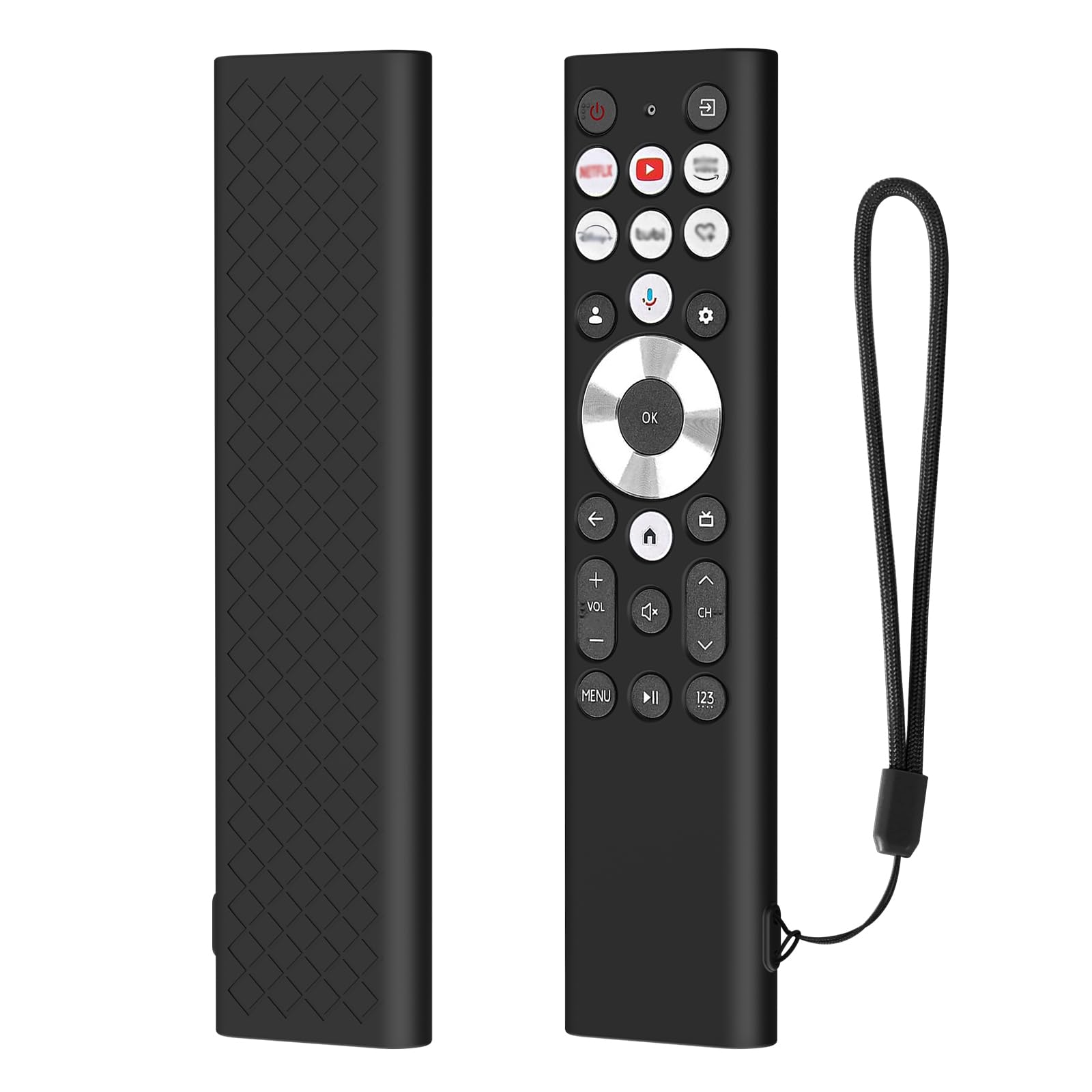 USTIYA SG Funda Control para Hisense Smart TV ERF6A80/ERF6G80H/ERF6F80H 85U88N Clase A7 U8 Series 4K para Google TV Control Remoto Case Silicone Remote Protection Cover Protector (Negro)