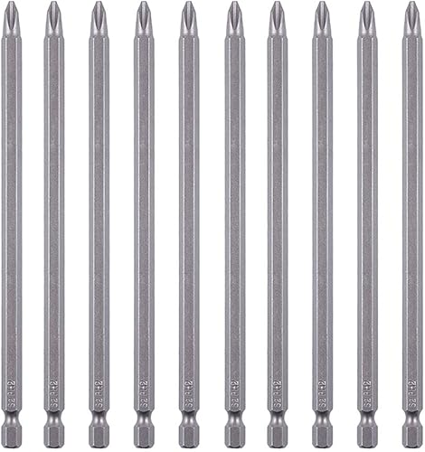 Rocaris - Juego de 10 puntas de destornillador Phillips 08 x 24in punta magnética extra largas