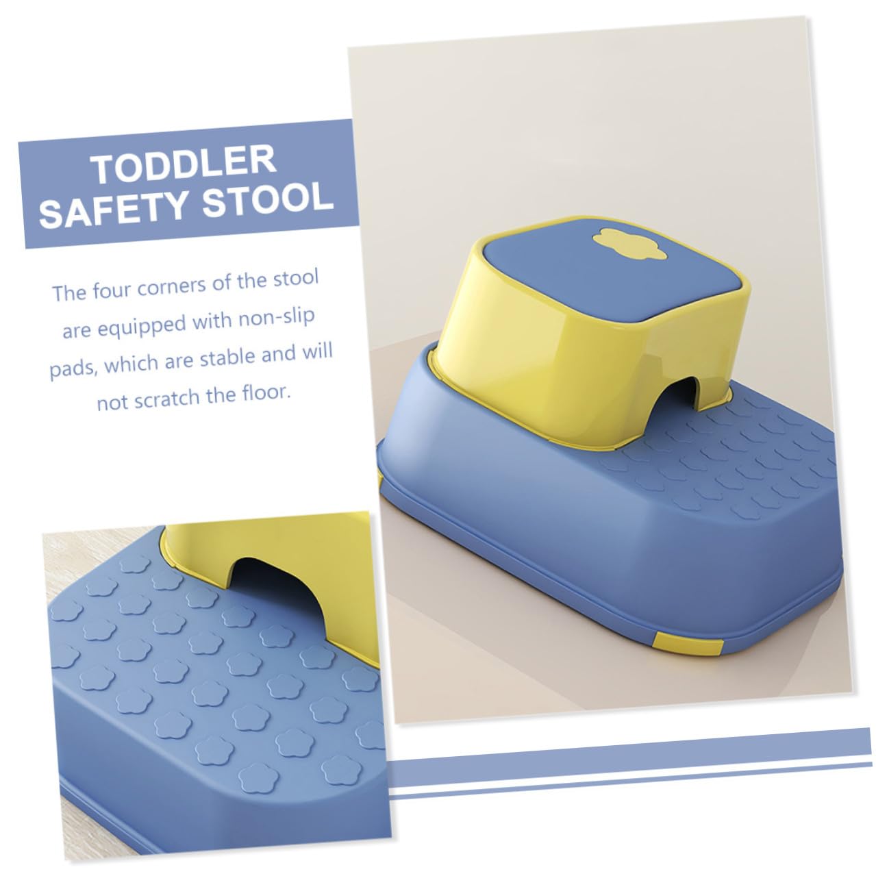 Gatuida Sgabello per Bagno Bambino Bambina in Materiale Pp Spesso, Forma Tonda Compatta e Pratica, Scala per Bambini come Sgabello per Cambio Scarpe e Uso Quotidiano