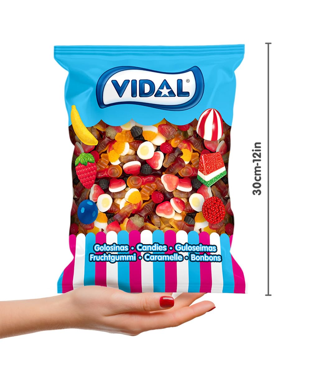 Gominolas de azúcar pies ácidos de colores Vidal