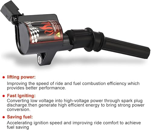 Miniatura 10 de DG508 - Juego de 8 bobinas de encendido compatibles con Ford Lincoln Mercury 4.6L 5.4L V8, etc. (DG508 bobinas_8 paquetes_rojo)
