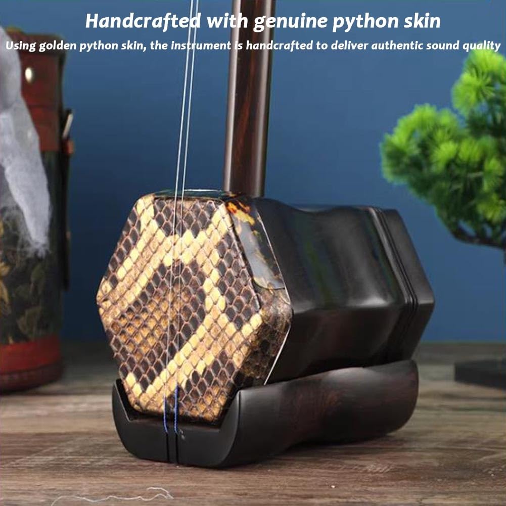 Erhu In Legno Di Sandalo Nero Per Musicisti Esperti, Erhu Professionale In Ebano Strumento Musicale Cinese A Due Corde (violino/fiddle) Con Accessori Inclusi(Bone carving,Mechanical shaft)
