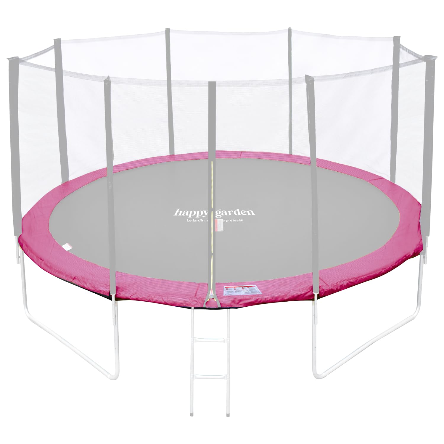 Matelas de Protection réversible pour Trampoline Ø370cm Perth - Gris réversible Rose - Installation Facile Attaches Auto-agrippantes