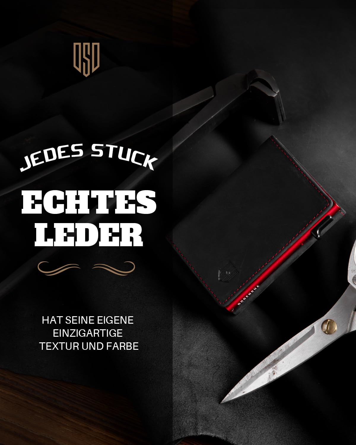 DODENSHA MagSnap Geldbörse Herren I Slim Wallet mit Münzfach I Wallets for Men für 10+ Karten I Magnetischer Verschluss portmonee Herren Slim I RFID Schutz I SchwarzRot