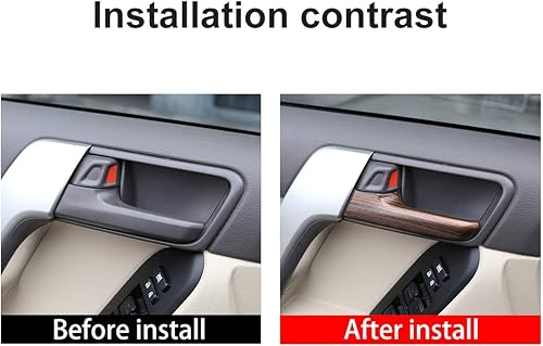 Miniatura 2 de ABS cromo interior manija de puerta Trim 4 unids para Toyota Land Cruiser Prado FJ150 150 2010-2019 Accesorios de coche (grano de madera de pino)