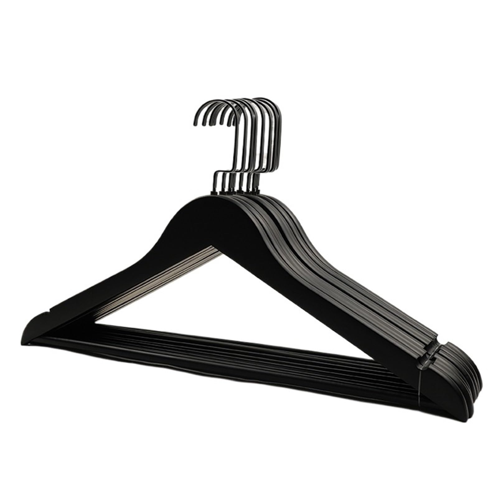 Hangers Wooden Hangers Coat Jackets Suit Clothes Hanger Solid Wood Garment Rack Swivel Hooks Heavy-Duty(Black(10Pcs) B2)