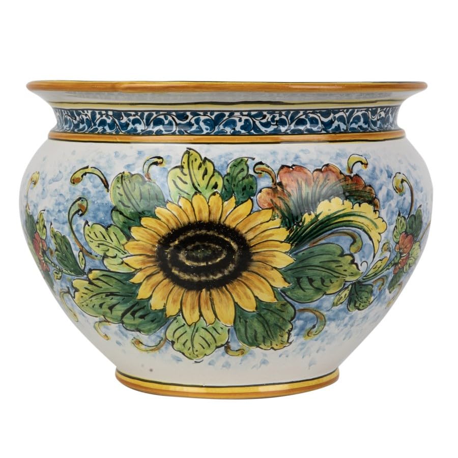 Pot de fleurs en céramique italien pour fenêtre ensoleillée