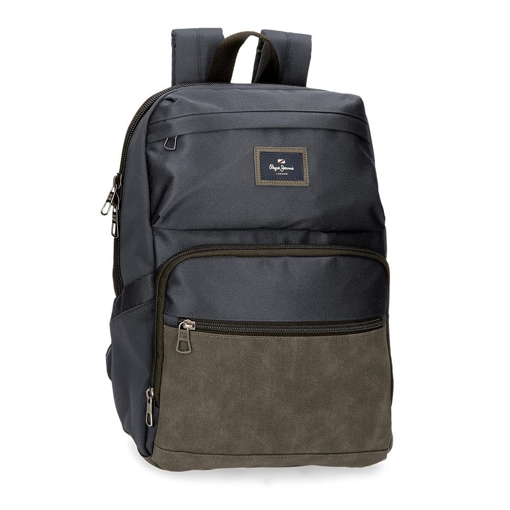Pepe Jeans Harry Mochila para Portátil Adaptable Hasta 12" Gris 25x37x10 cms Poliéster con detalles en Piel Sintética 9,25L