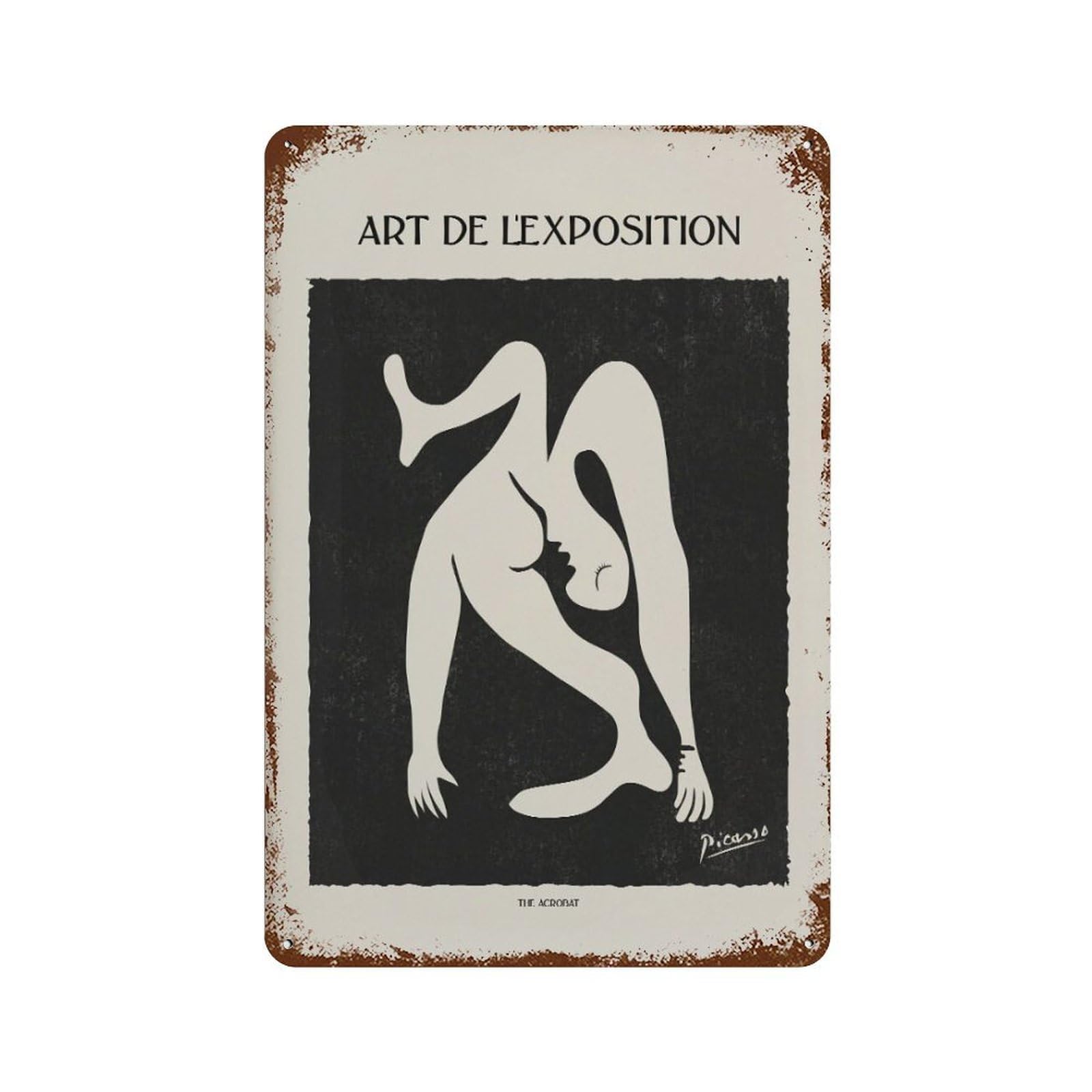 xiaoxiaoshen Pablo Picasso 'the Acrobat' Neutral Wall Decor Art Metal Tin Poster Modern Home Decor Art Home Bar Shop Decorations Vintage Sign 30x20cm