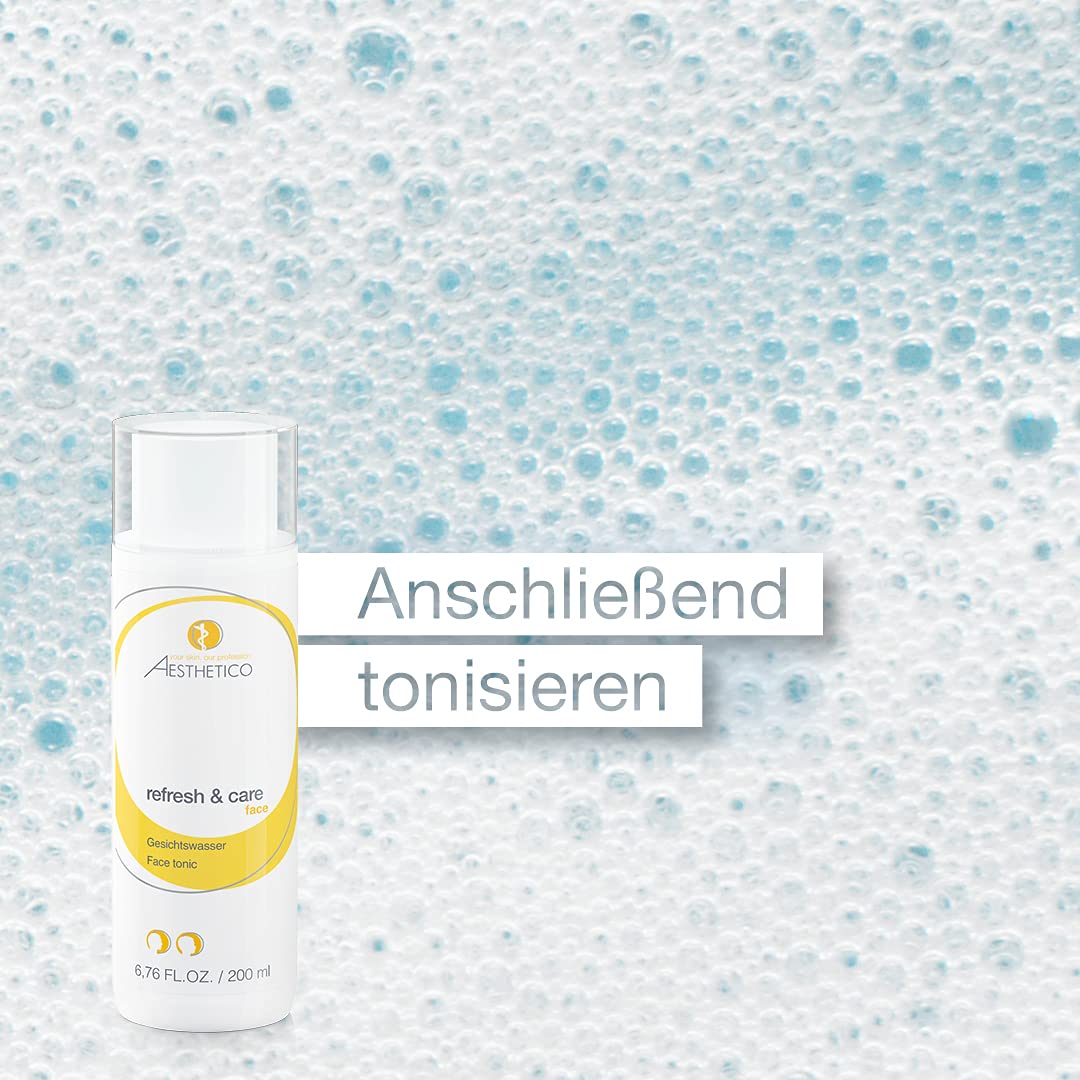 AESTHETICO active foam + refresh & care Set, je 200 ml | Reinigungsschaum und Gesichtswasser für unreine Haut, porentiefe Reinigung plus kühlendes, beruhigendes Pflegefinish