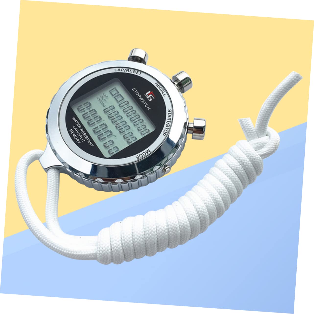 Toyvian Cronometro Digitale in Acciaio Inossidabile a 3 File con Display Lcd, Cronografo Professionale per Allenamento Atleti e Studio con Memoria per 120 Piste