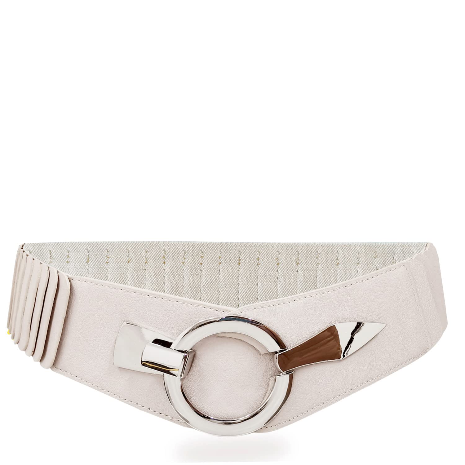 Gloop Elastische dames tailleriem, ca. 6 cm brede heupriem, brede stretchriem, retro riem, elastisch voor de taille met gesp, Eén maat