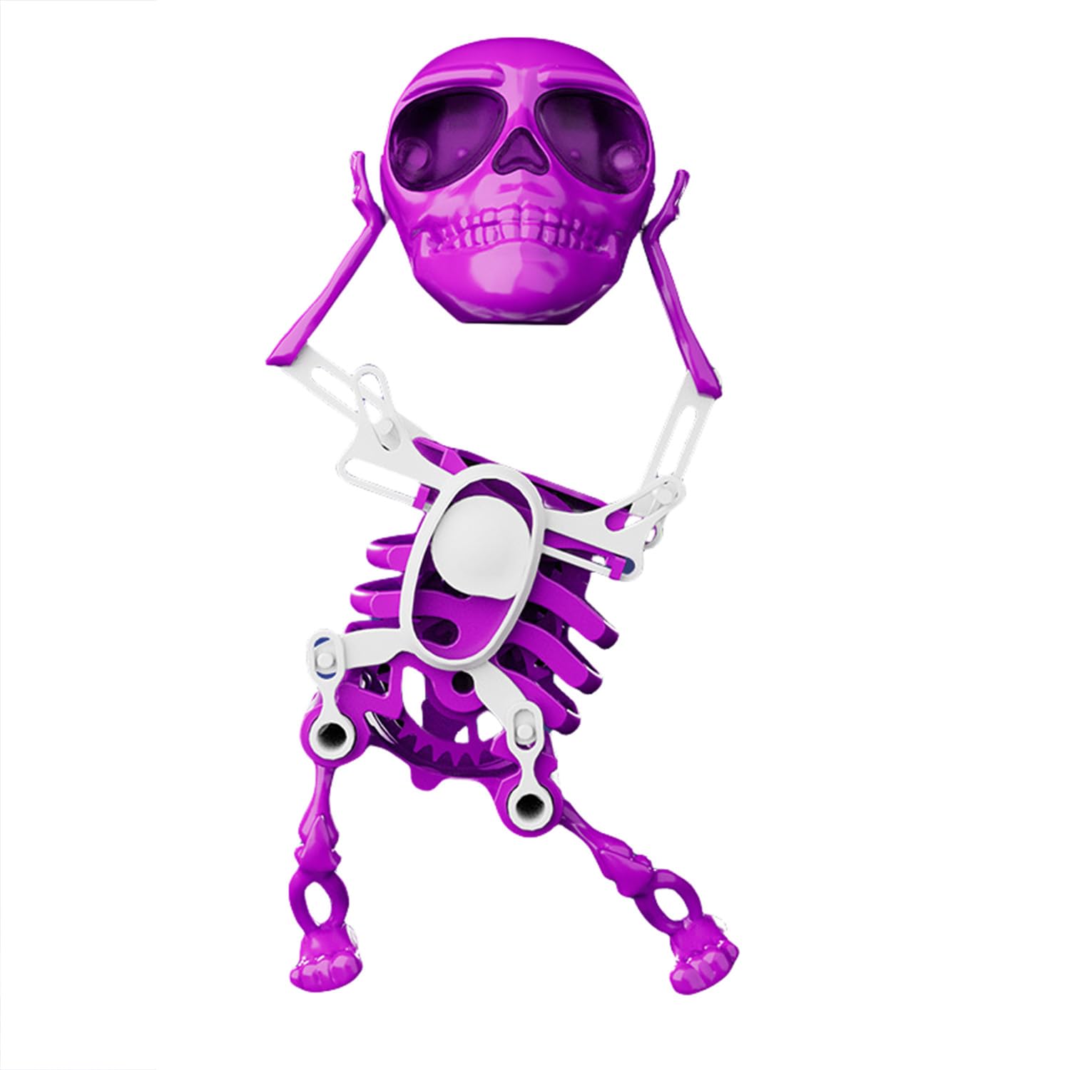 crowm hengDancing Skeleton 3D Stereo Machine Swing Wind-up Toy - Creative Stress Reliever, Funny Gift, Funny Sand Sculpture Stress Reliever (Purple)