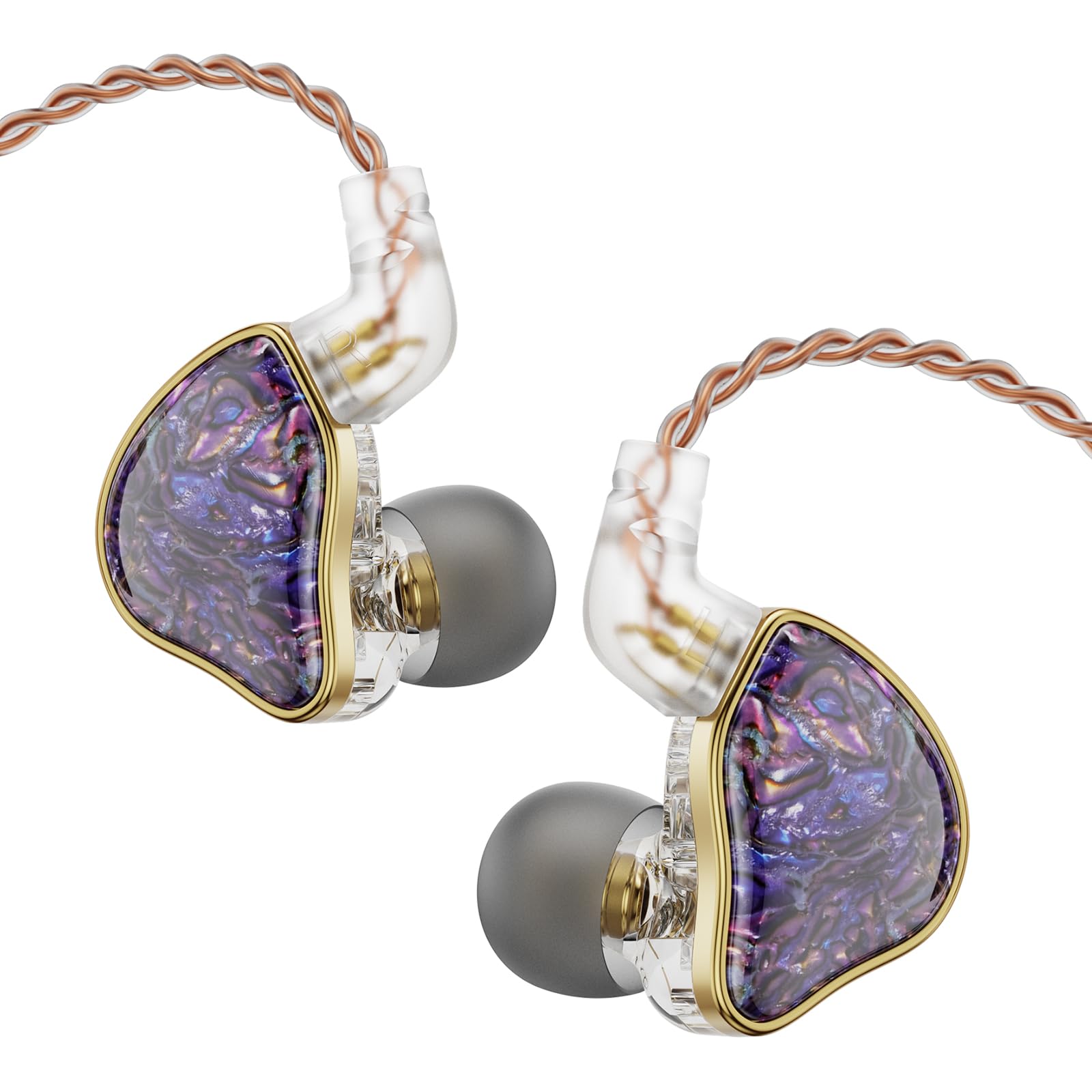 NICEHCK DB2 IEM Earphones Without Microphone: Resin 1BA 1DD Hybrid in Ear Monitor Headphones with 2Pin Detachable Cable,3.5mm Wired Earbuds for Gaming