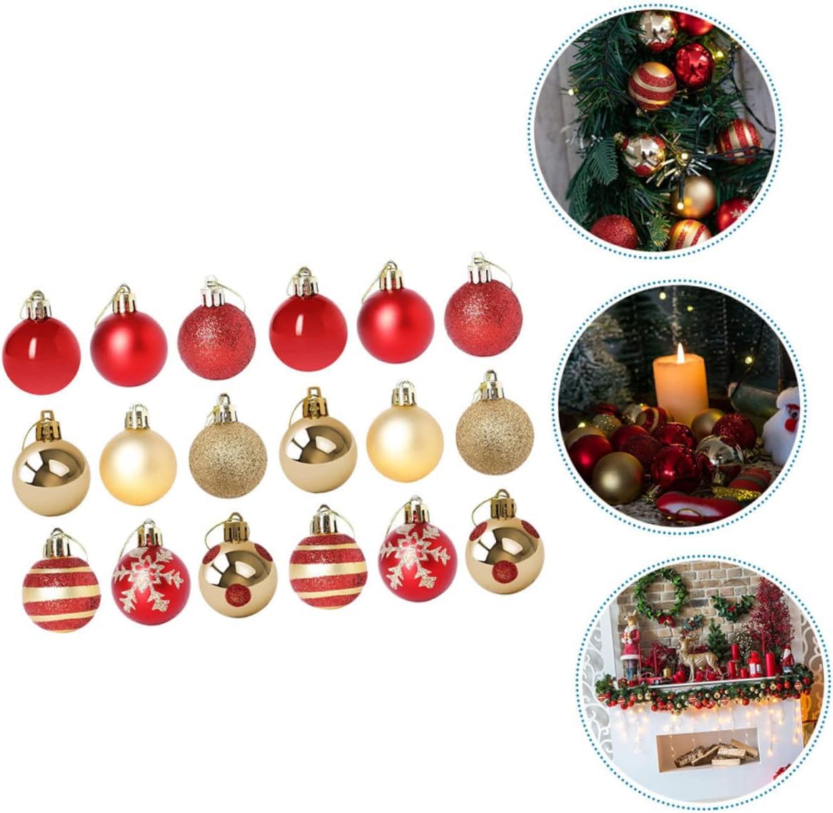 Palline di Natale per l'albero di Natale, 50 pezzi Palline di Natale placcate Palline di Natale Decorazioni per palline di Natale Ornamenti per palline di Natale Abito rosso Decorazioni per esterni