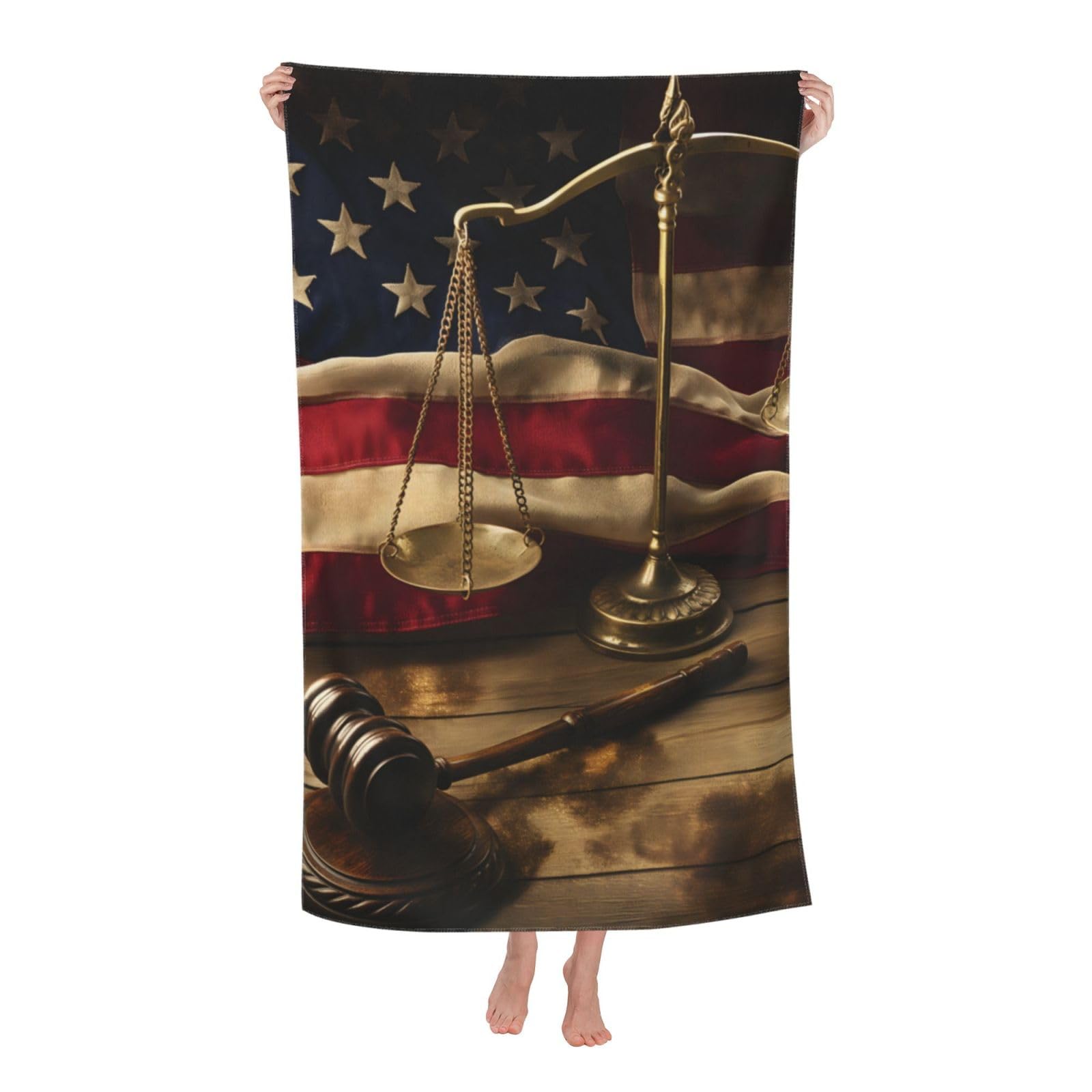 HLBSDM American Flag Beach Towel Law Sand Free Microfiber Bath Towel Ultra Soft Quick Dry Pool Towel Absorbent Towel Lightweight Towel Gifts for Outdoor Bathroom Swimming Decor 31inx51in
