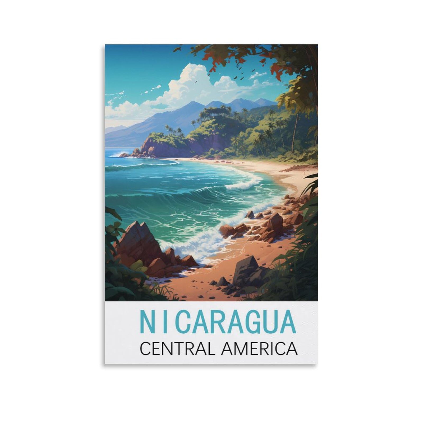 Metal Tin Sign Plaque Poster,Nicaragua Central America,Vintage Plaques Poster Plaque Decor Retro Posters Gallery Wall Art Print 20x30cm