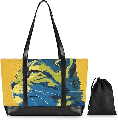 Miniatura 2 de Yellow Lynx Cool essentials laptop purse for women with zipper work totes for Pool Gym Grocery Travel with tablet maletin ejecutivo para mujer