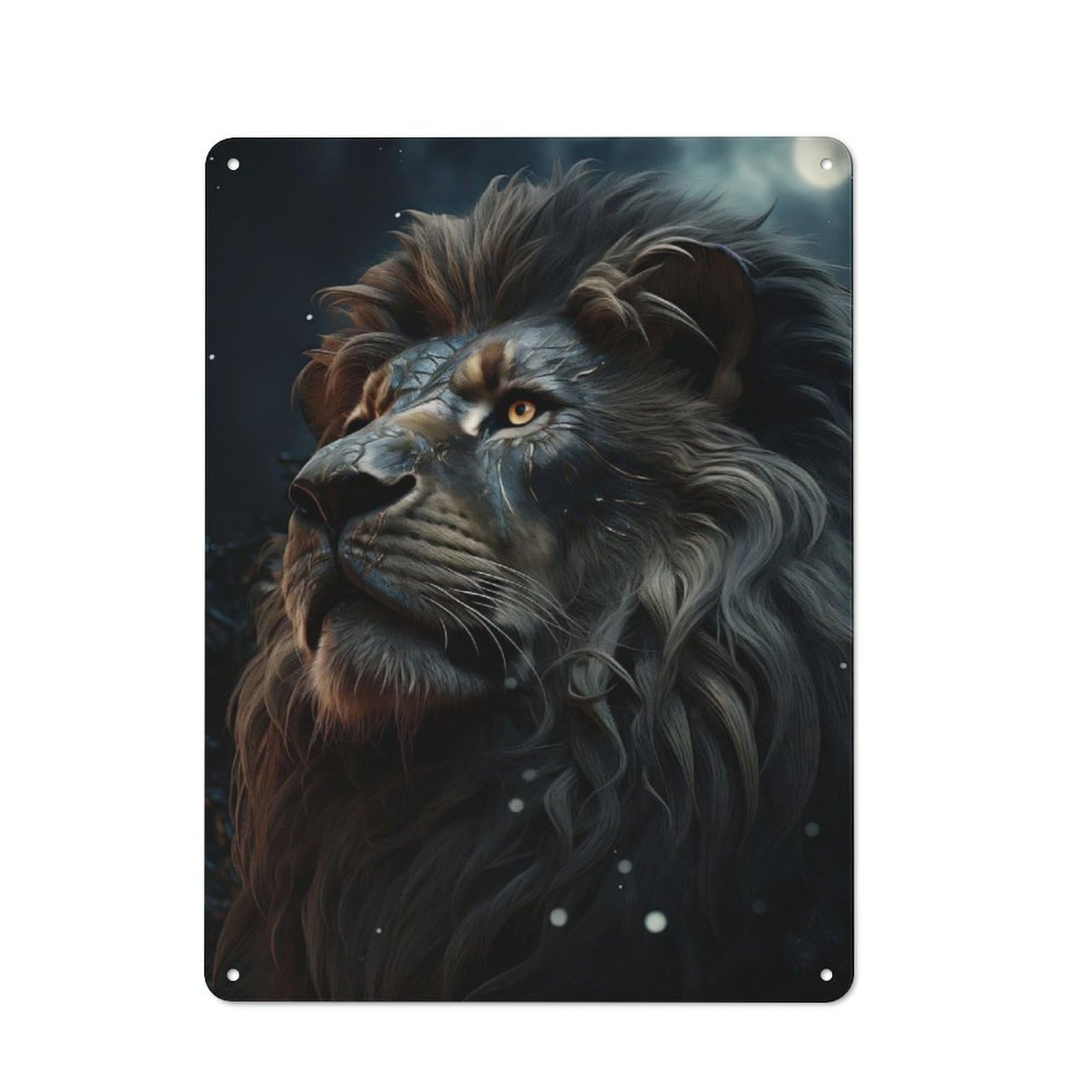 Junmoney Majestic Lion Portrait Tin Wall Plaque 40X30cm With For Garage Or Workshop, For Vintage Wall Decor Fans, For Kitchen And Home Bar Decor