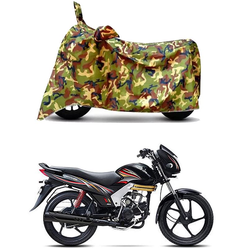 Image of Waterproof 100% PVC Coated Bike Scooty Two Wheeler Body Cover Compatible for Mahindra Centuro XT /UV-Rays /Heat Protection /Birds Dropping /Scratchproof /Dust Proof [6X6 Jungle Print]