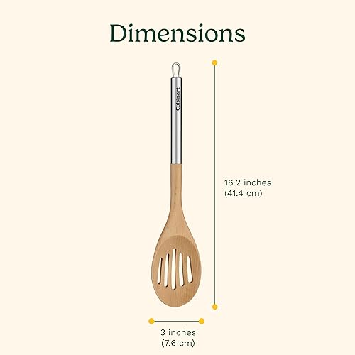 Miniatura 2 de Cuisinart Cuchara ranurada, 0.75 x 3 x 16.375 pulgadas, madera de hayaplata