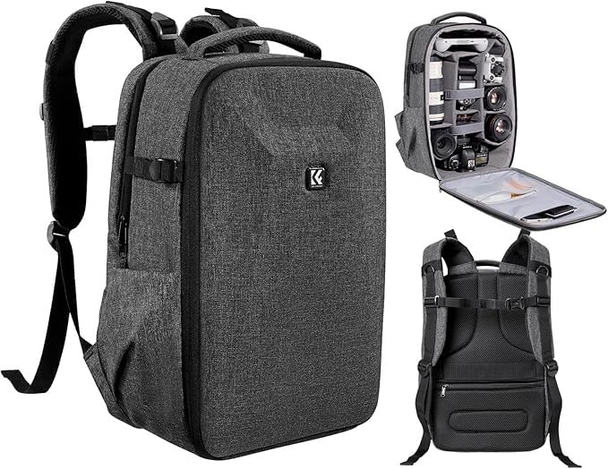 Sac à Dos Photo Antivol - Protection équipement Appareil Photo - Nylon Imperméable Orange - Rangement Organisé