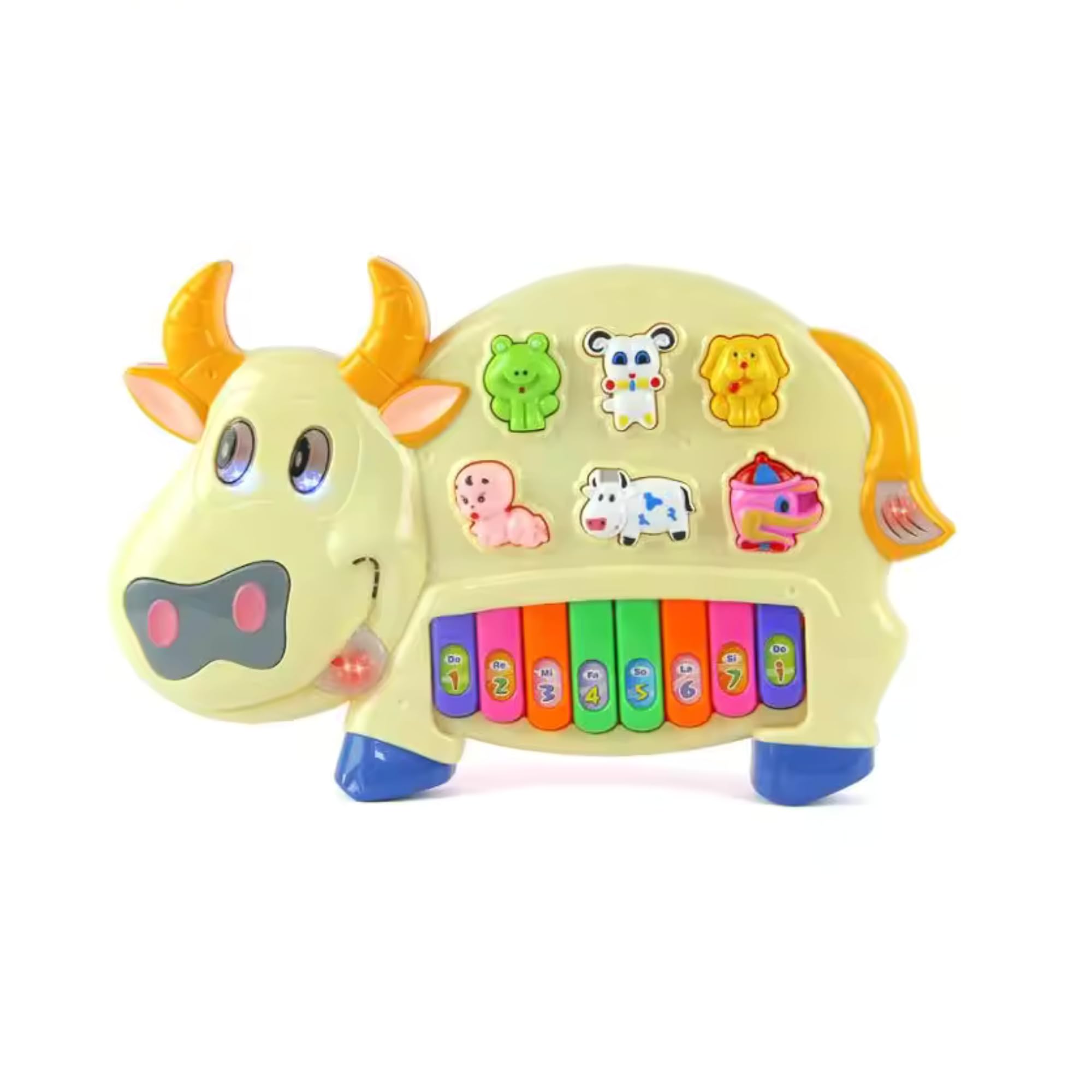 Mable Musical Cow Piano Toy with Flashing Light & Sound for Kids, Early Development Musical Toy Plastic with 3 Modes (B0D7NG4SFX) Amazon Price History, Amazon Price Tracker