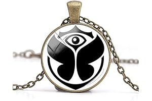 Tomorrowland Logo Festival Glass Cabochon Pendant with Leather Rope