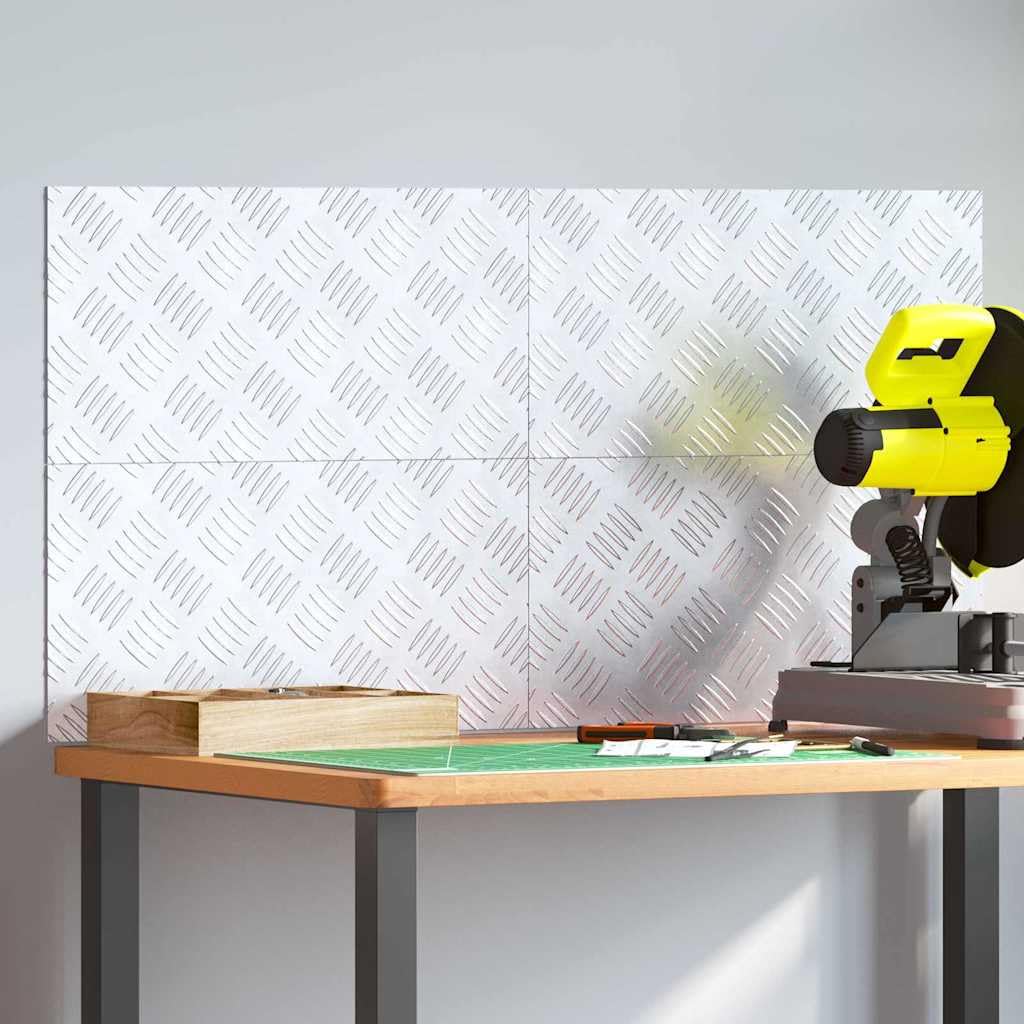 Szczelina 4 szt. 50 x 25 cm srebrny aluminium prostokątny