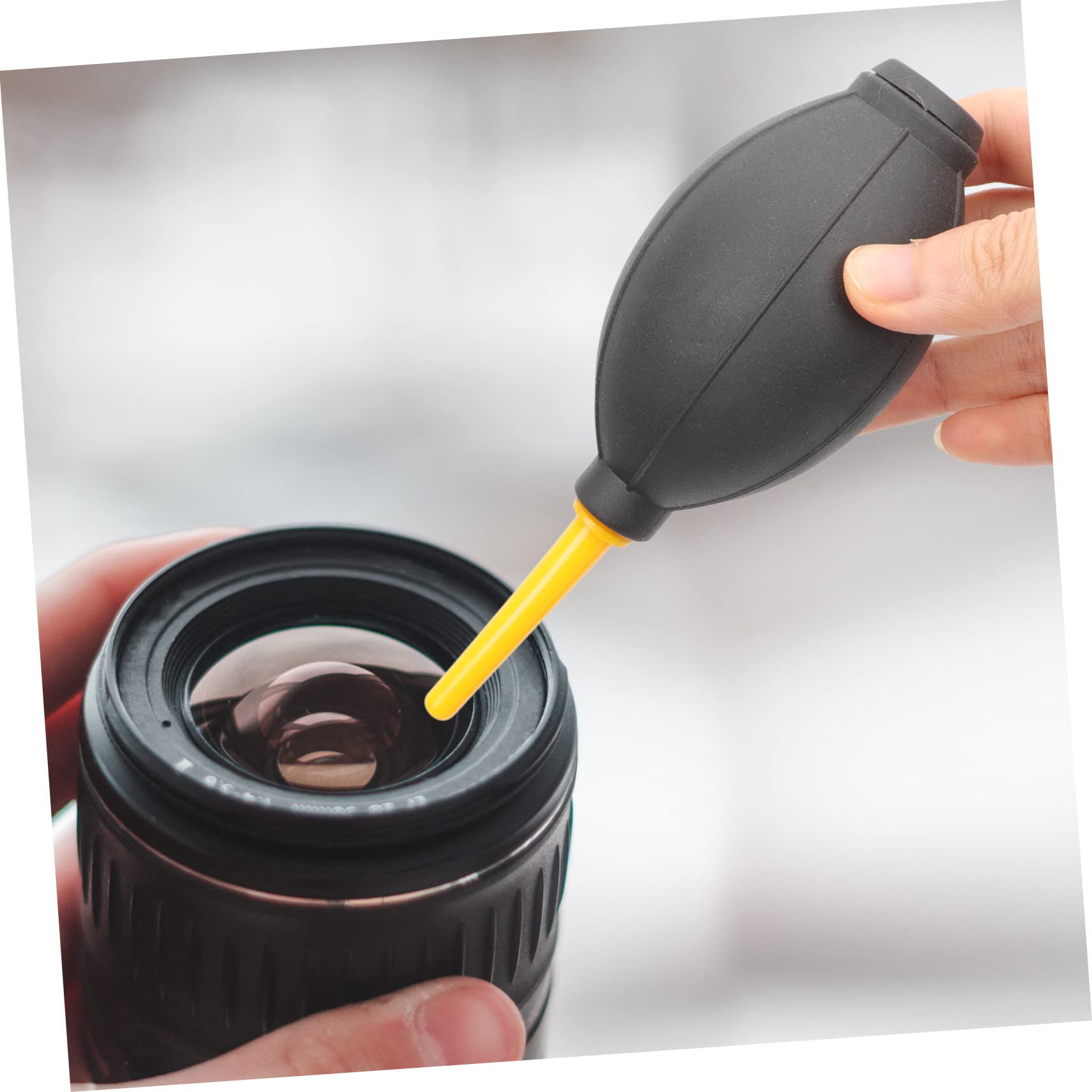 Yardenfun Soplador De Polvo y Lentes Para Limpieza De Cámaras 3 Piezas, Para Fotógrafos Profesionales, Diseño Compacto, Aire Comprimido Rápido, Uso En Cámaras y Equipos Electrónicos, Color Negro