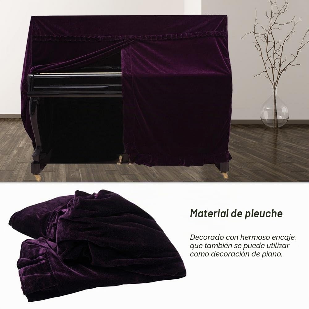 Cubierta de Piano Vertical, Colorfast, Resistente al Polvo, Protección UV, Diseño Elegante, para Hogar, Estudio, Escuela de Música y Profesionales