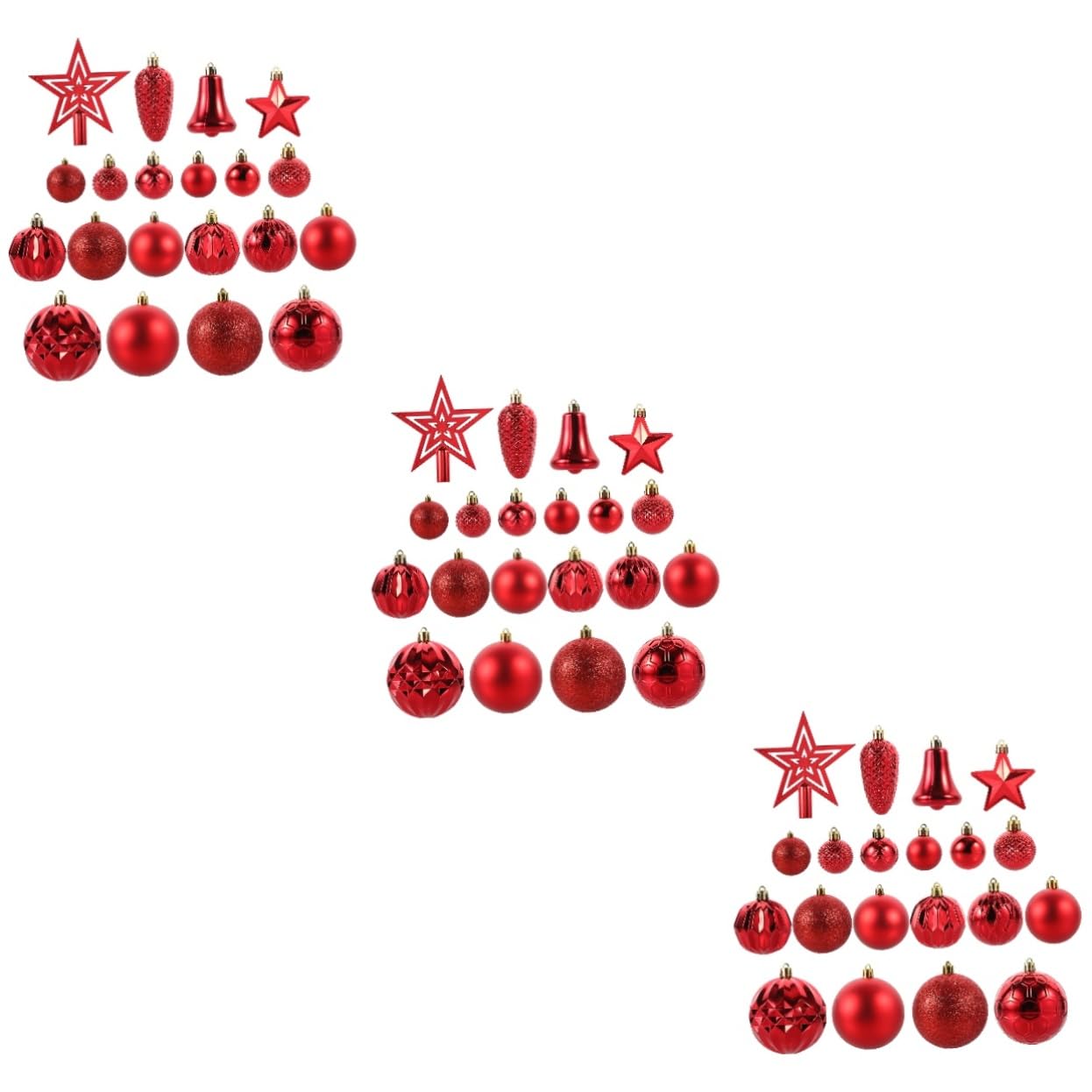 TOPBATHY Lot De 3 Décorations De Noël Élégantes Et Décoratives pour Sapin De Noël Fournitures De Fête 45 Pièces X 3