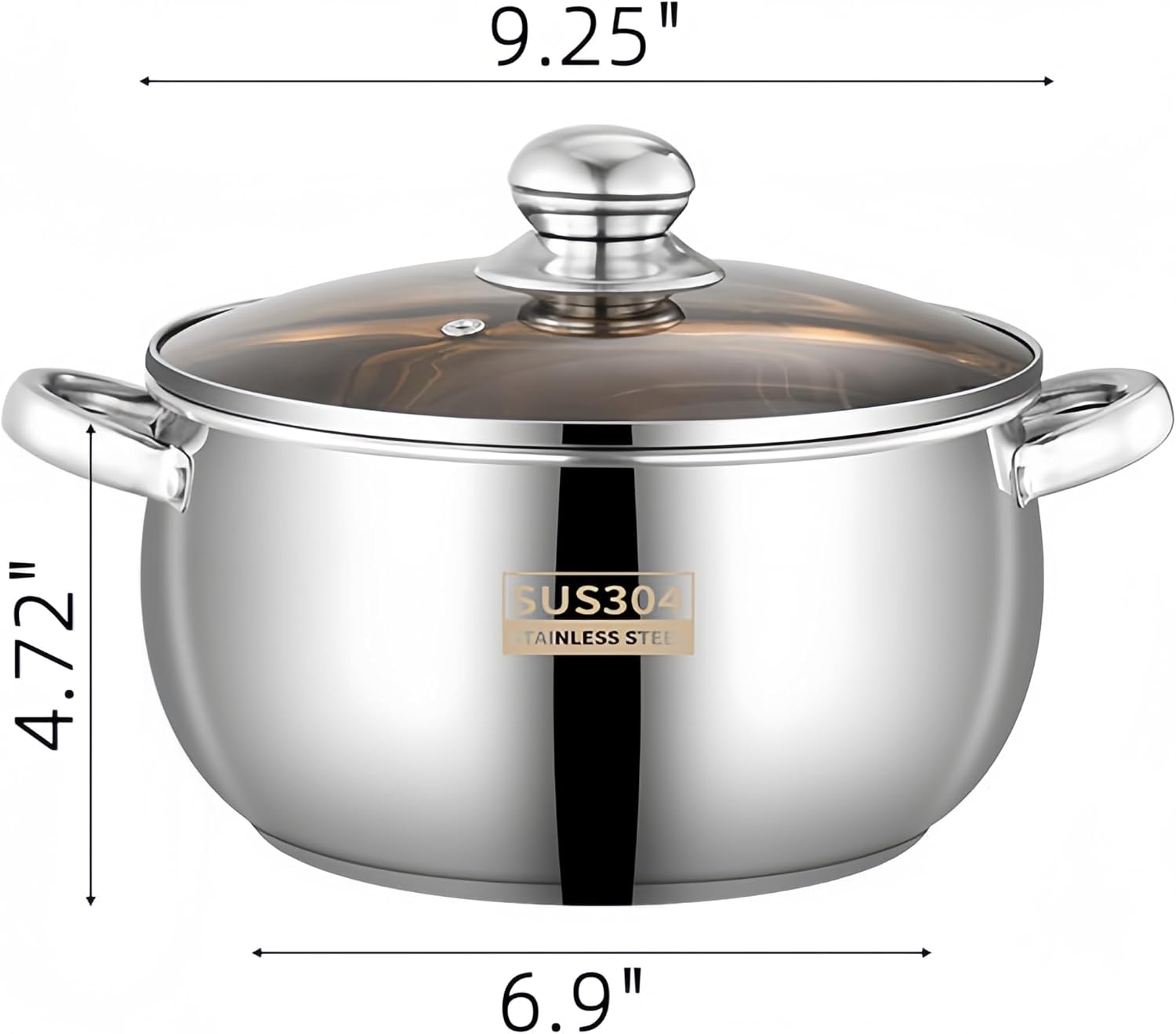 5 QT Stainless Steel Stock Pot with Lid - Versatile Cooking Pot for Soups, Stocks, and Pasta - Durable Kitchen Essential for Home Cooks image 2