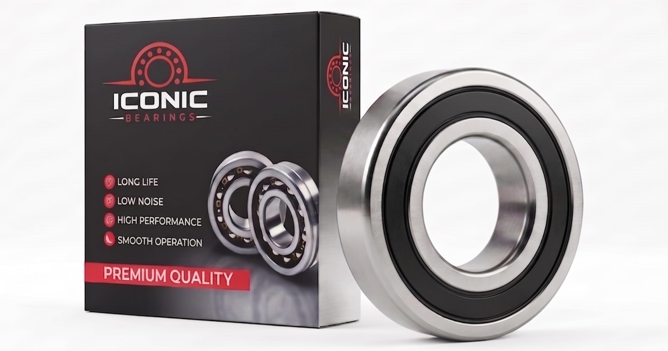 ICONIC 2RS 6206 Deep Groove Ball Bearing 30 x 62 x 16 mm | Low Noise Bearing for Motors, Pumps, Fans, Gearboxes and Machinery | Pack of 1-image-1