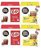 NESCAFÉ DOLCE GUSTO Hot Chocolate Variety Pack Pods, Flavours Inc. Nesquik & KitKat (Pack of 4, Total 64 Pods)