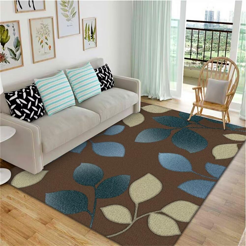Tapis oriental bleu 120X160CM rectangulaire et résistant